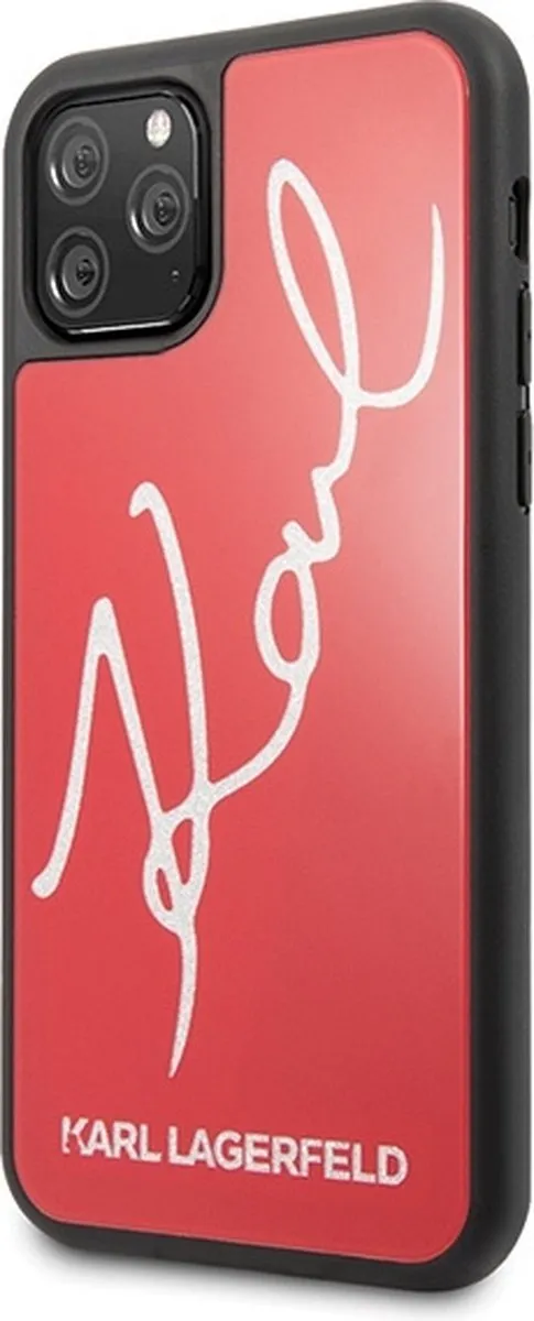 Karl Lagerfeld KLHCN65DLKSRE iPhone 11 Pro Max Hardcase - Rood Glitter
