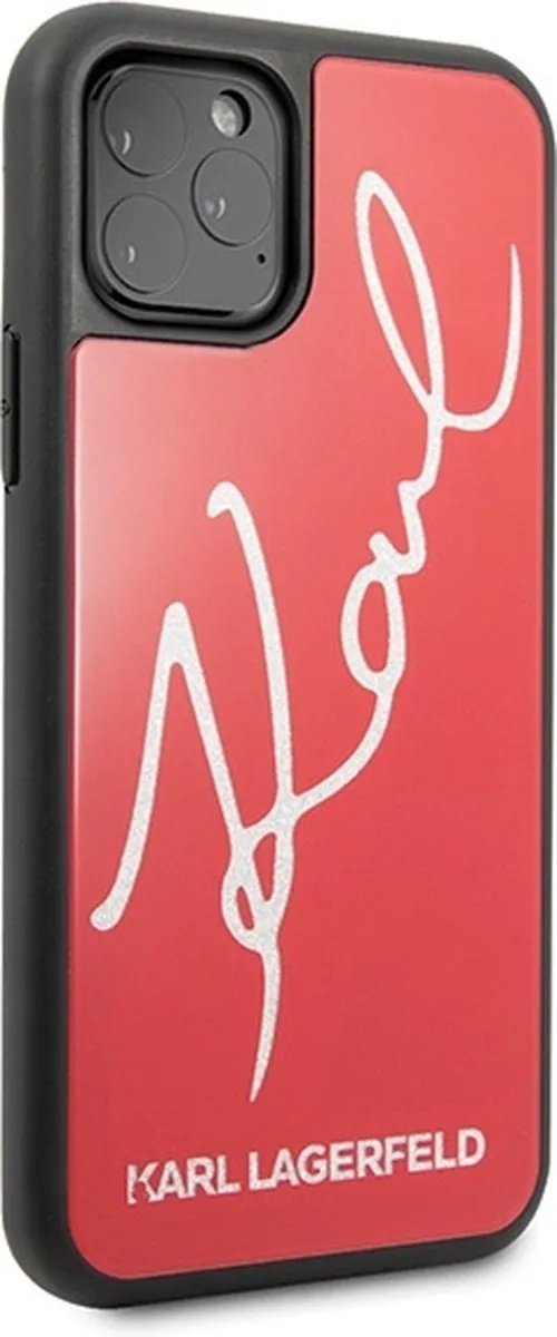 Karl Lagerfeld KLHCN65DLKSRE iPhone 11 Pro Max Hardcase - Rood Glitter
