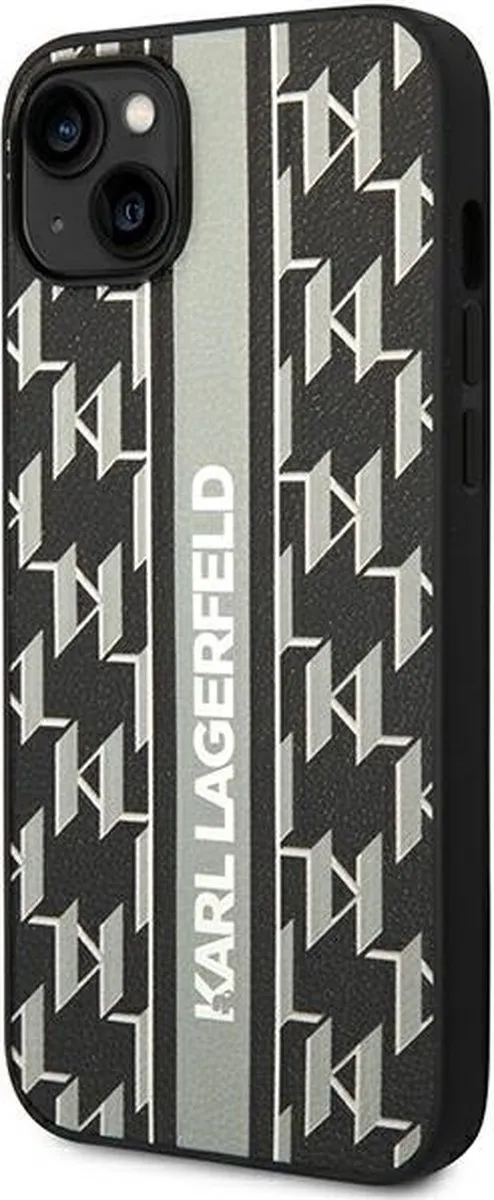 Karl Lagerfeld Monogram Stripe Back Case - iPhone 14 Plus Grijs - afbeelding 6 van 6