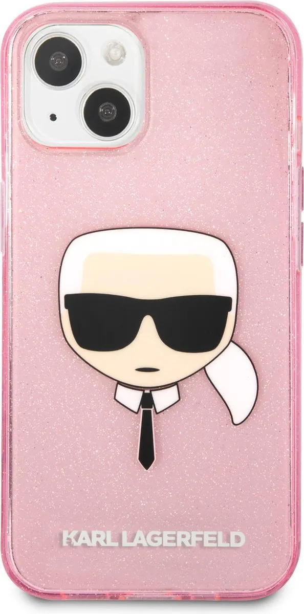 Karl Lagerfeld Transparante Roze TPU Hoesje iPhone 13 Mini - 3666339027537