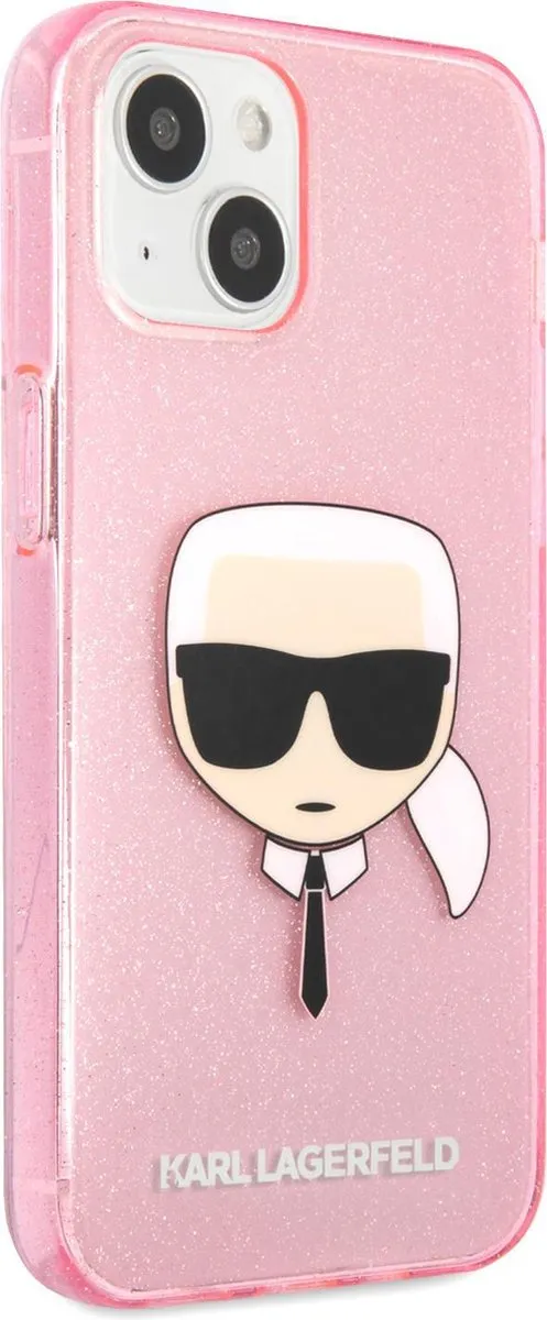 Karl Lagerfeld Transparante Roze TPU Hoesje iPhone 13 Mini - 3666339027537