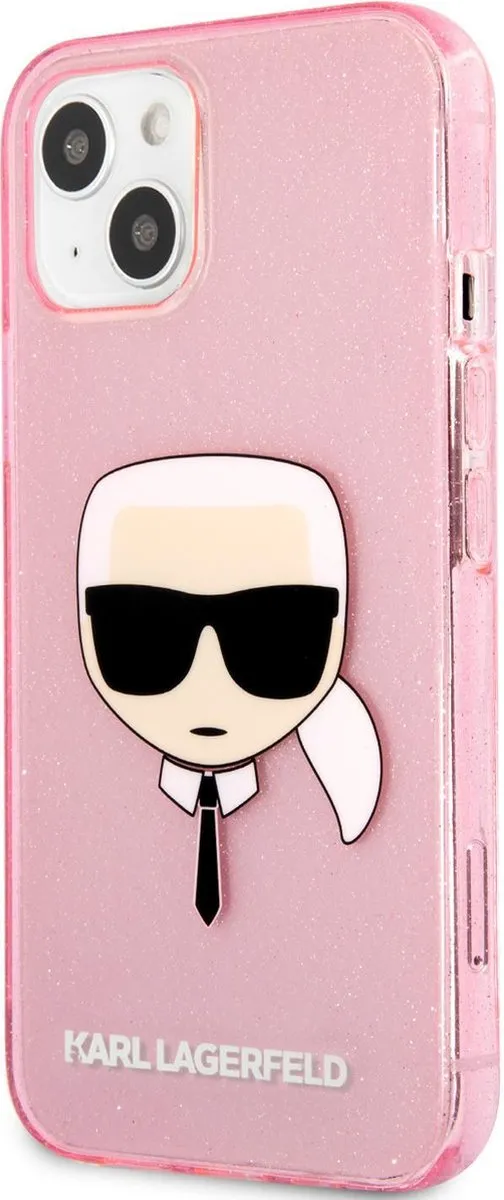 Karl Lagerfeld Transparante Roze TPU Hoesje iPhone 13 Mini - 3666339027537