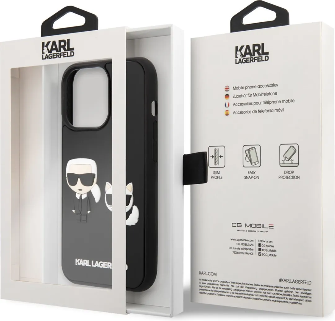 Karl Lagerfeld iPhone 14 Pro Telefoonhoesje - TPU Back Cover - Zwart - afbeelding 6 van 6
