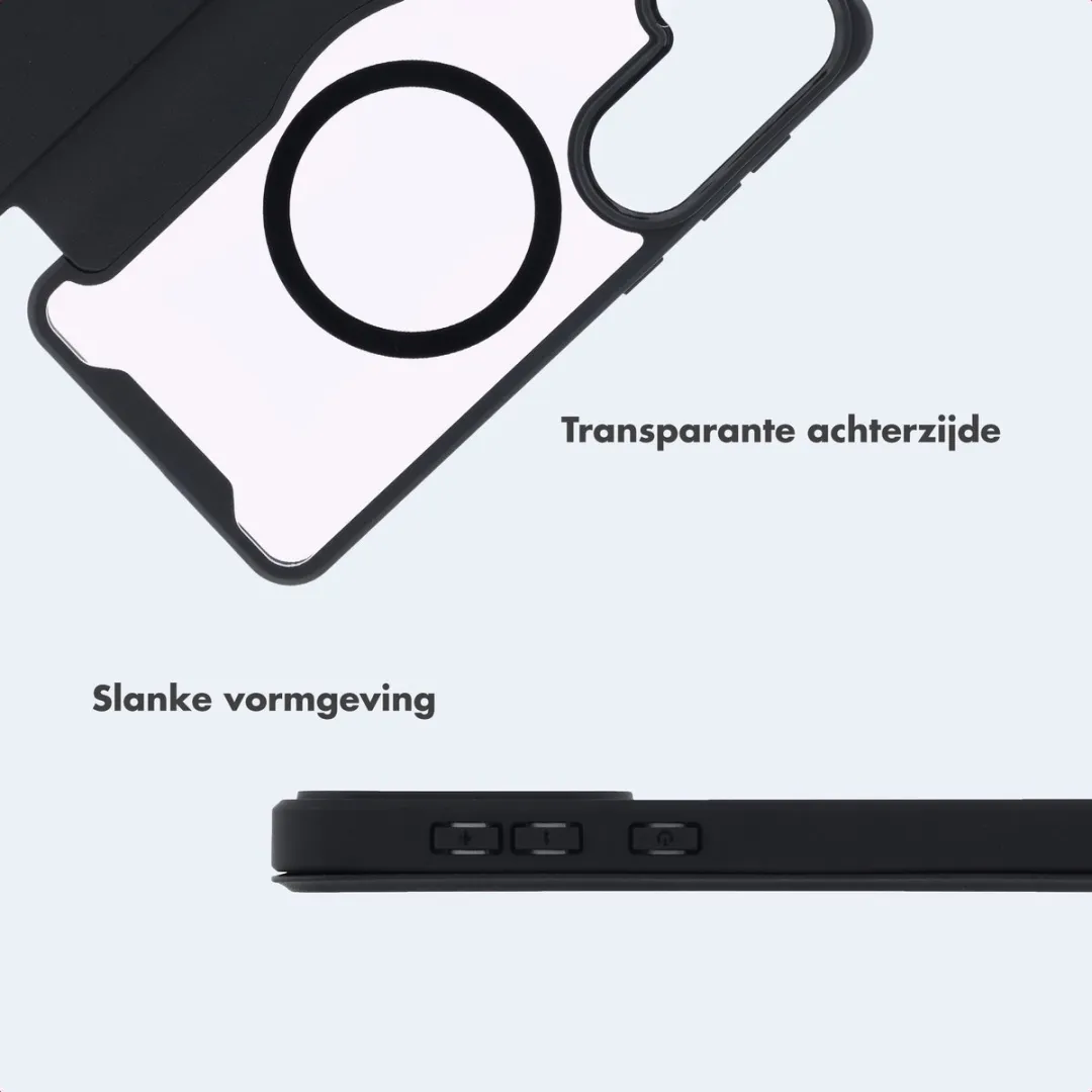 imoshiion Hoesje Samsung Galaxy A37 MagSafe - 2 Pasjes - Zwart
