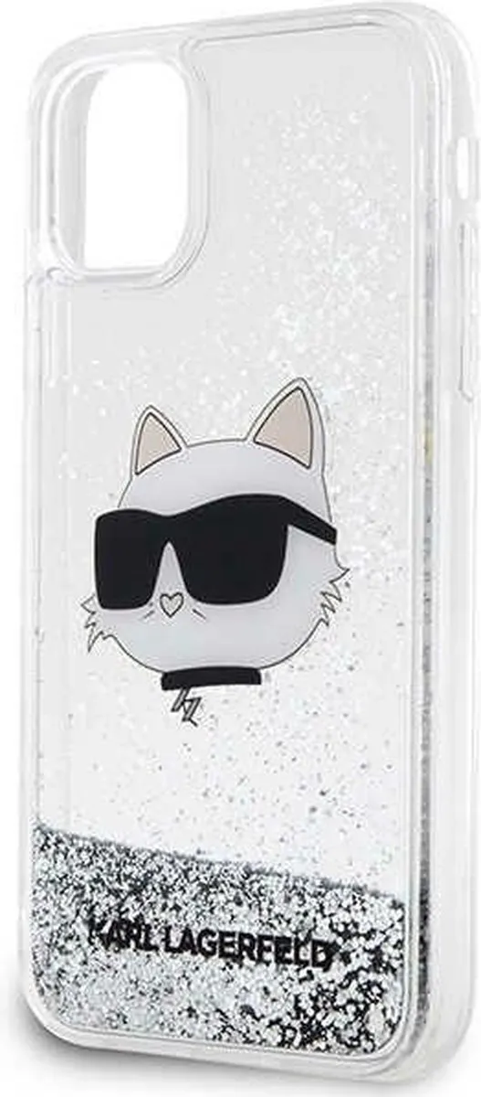 Karl Lagerfeld KLHCN61LNCHCS Hoesje iPhone 11/XR - Zilver Glitter - afbeelding 6 van 6