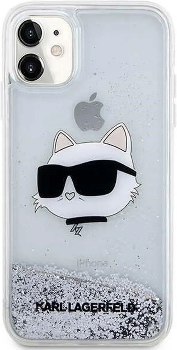 Karl Lagerfeld KLHCN61LNCHCS Hoesje iPhone 11/XR - Zilver Glitter