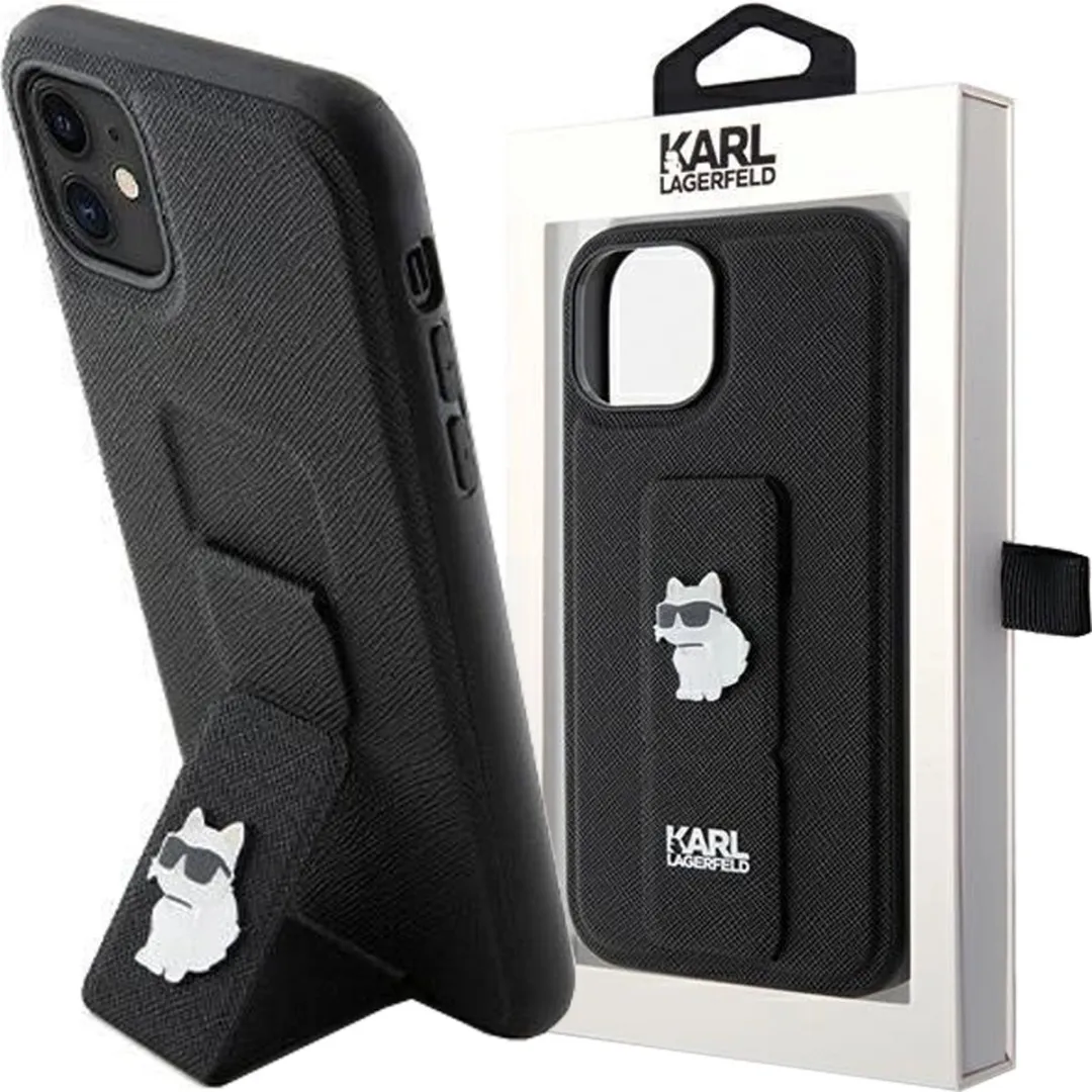 Karl Lagerfeld Gripstand Saffiano Choupette Pins Case iPhone