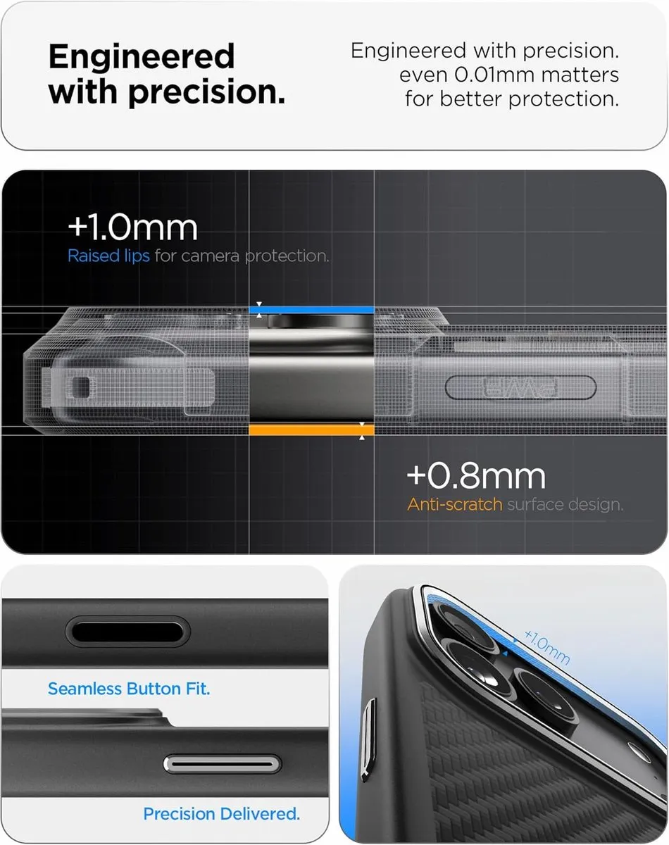 Spigen Enzo Aramid MagFit Hoesje - iPhone 17 Pro - Zwart
