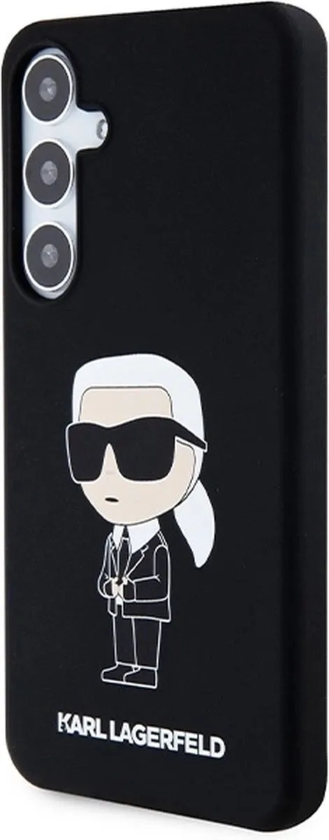 Karl Lagerfeld Siliconen Ikonik Hoesje Samsung Galaxy S24+ - Zwart