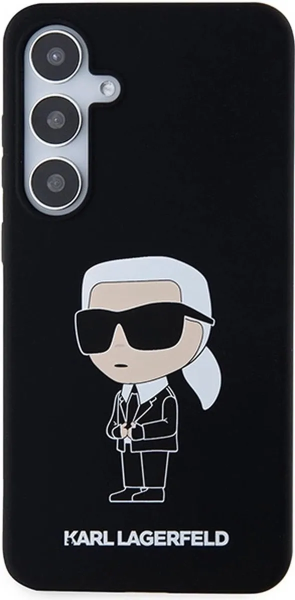 Karl Lagerfeld Siliconen Ikonik Hoesje Samsung Galaxy S24+ - Zwart
