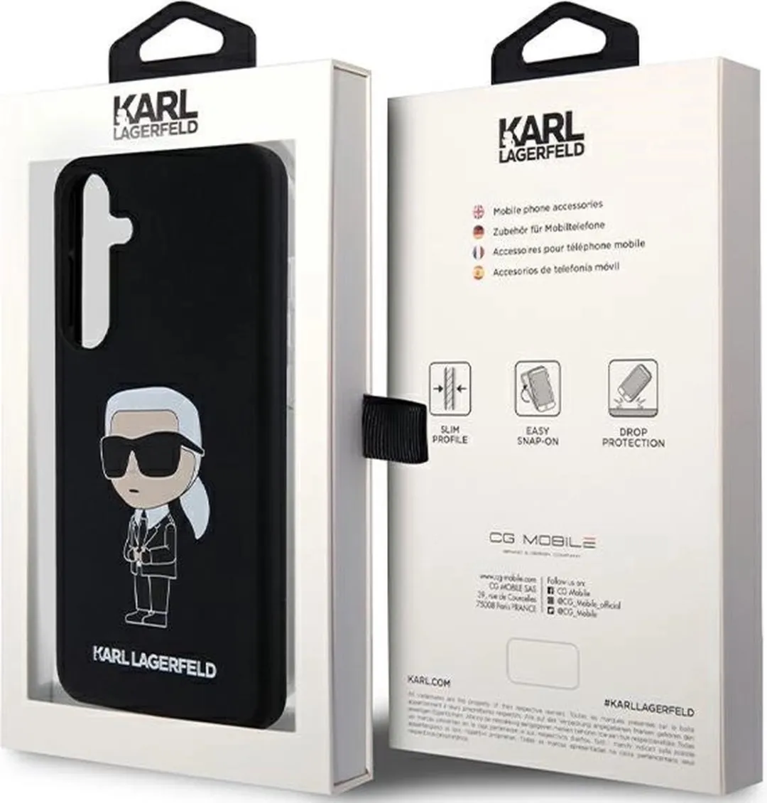 Karl Lagerfeld Siliconen Ikonik Hoesje Samsung Galaxy S24+ - Zwart - afbeelding 6 van 6