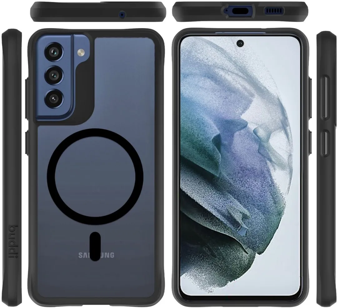 Buddi Hybrid Hoesje Samsung Galaxy S21 FE - MagSafe - Matte Zwart