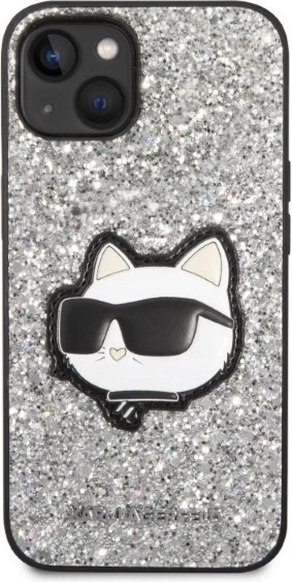 Karl Lagerfeld KLHCP14MG2CPS iPhone 14 Plus Hoesje - Glitter Choupette - Zilver