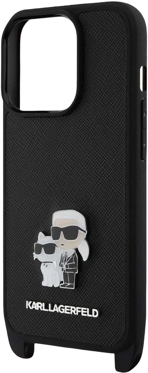 Karl Lagerfeld Hoesje iPhone 15 Pro KLHCP15LSAKCPBK - Zwart