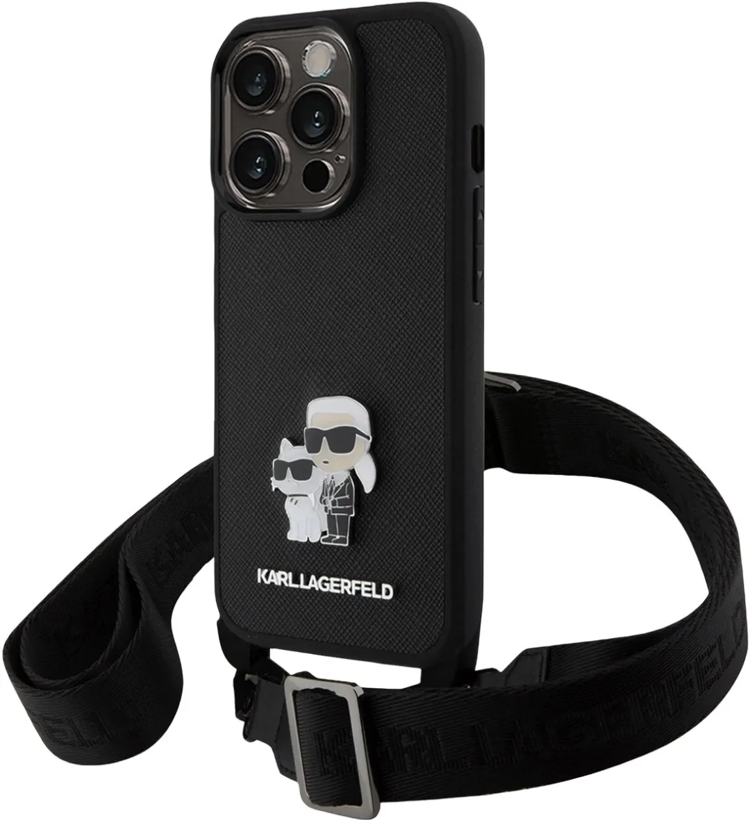 Karl Lagerfeld Hoesje iPhone 15 Pro KLHCP15LSAKCPBK - Zwart