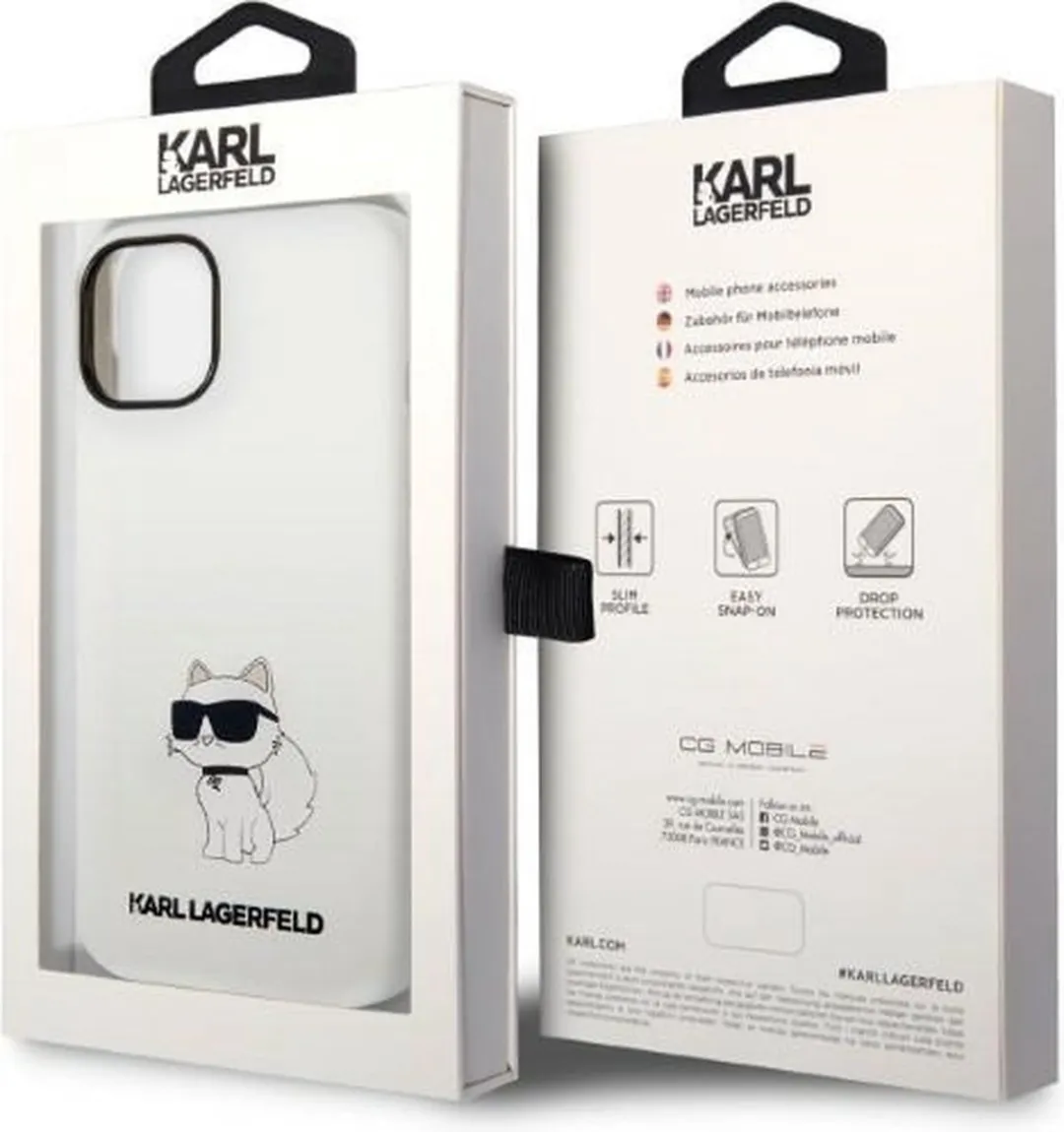 Karl Lagerfeld KLHCP14MSNCHBCH iPhone 14 Plus Hoesje - Wit