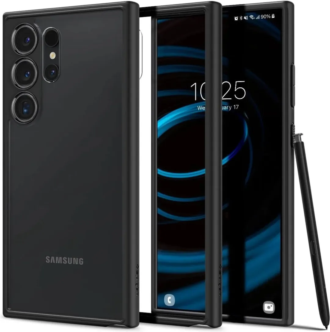 Spigen Samsung Galaxy S24 Ultra Ultra Hybrid Hoesje - Mat Zwart