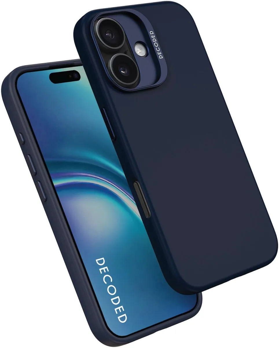 Decoded Siliconen Hoesje iPhone 16 Plus - Navy Blauw Print - Antibacterieel - afbeelding 2 van 6