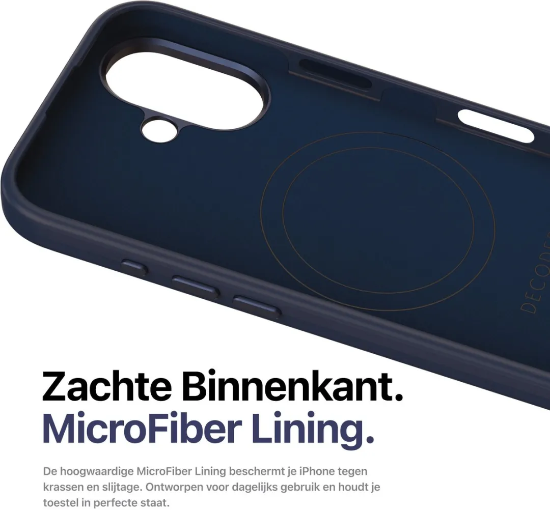 Decoded Siliconen Hoesje iPhone 16 Plus - Navy Blauw Print - Antibacterieel - afbeelding 5 van 6