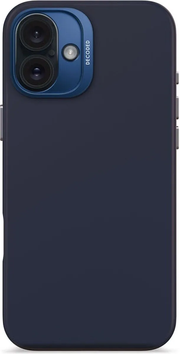 Decoded Siliconen Hoesje iPhone 16 Plus - Navy Blauw Print - Antibacterieel