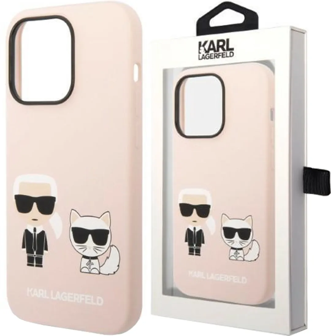 Karl Lagerfeld KLHMP14LSSKCI iPhone 14 Pro Hoesje - Lichtroze