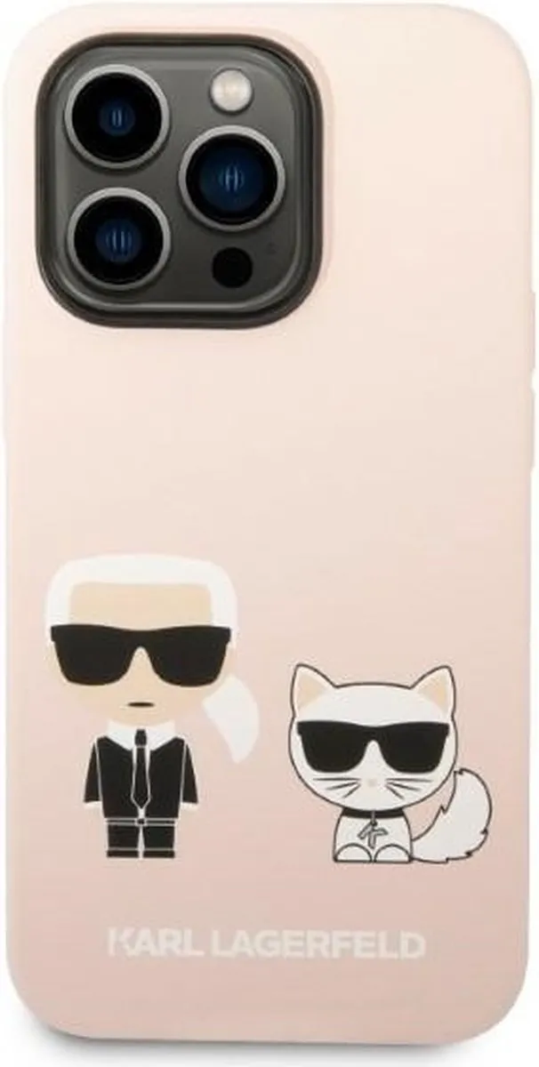 Karl Lagerfeld KLHMP14LSSKCI iPhone 14 Pro Hoesje - Lichtroze