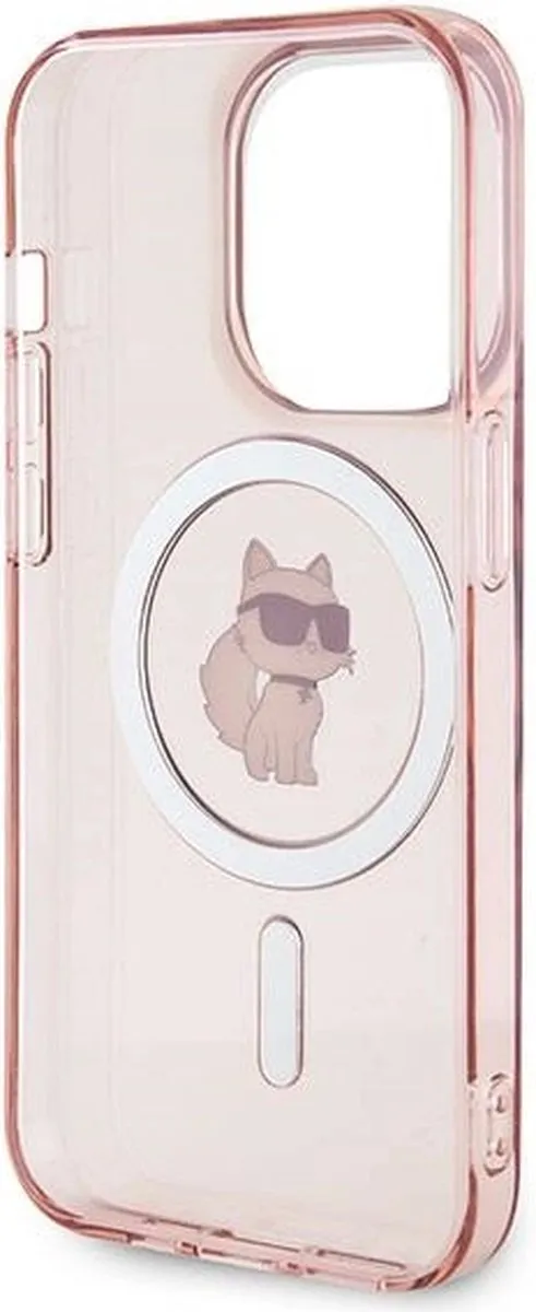 Karl Lagerfeld IML Choupette MagSafe Hoesje iPhone 14 Pro - Roze