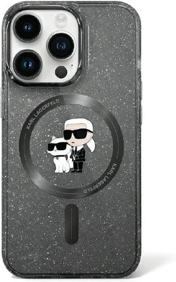 Karl Lagerfeld Karl&Choupette Glitter MagSafe Hoesje iPhone - Zwart - afbeelding 3 van 3