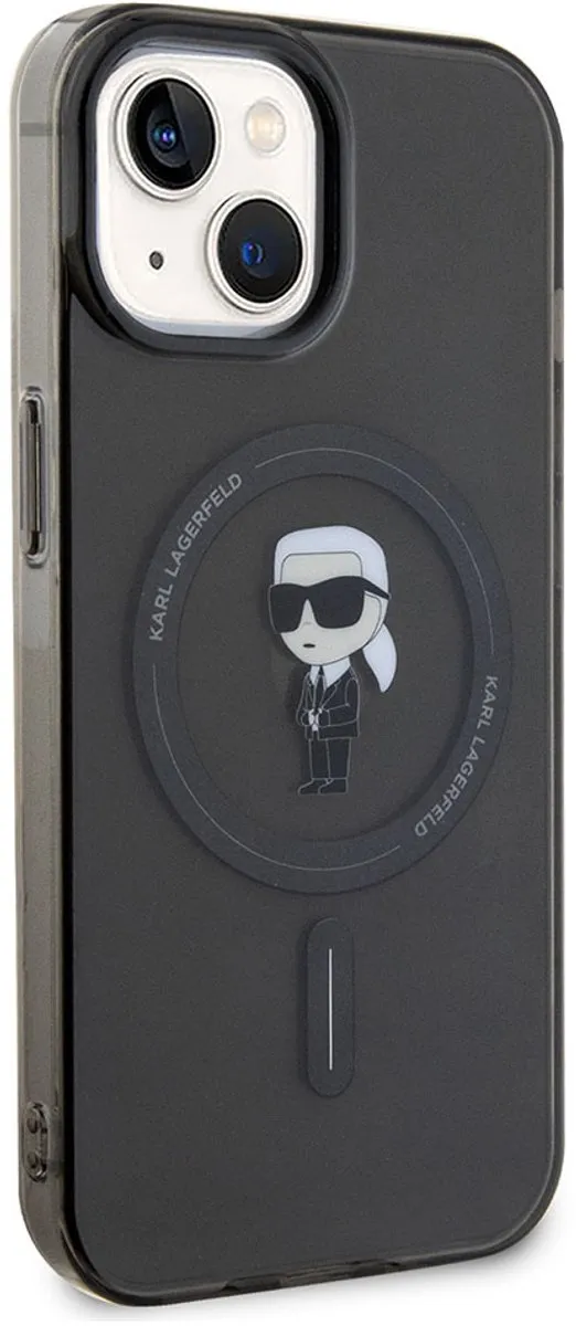 Karl Lagerfeld iPhone 15 Hardcase - Magsafe KLHMP15SHFCKNOK - Zwart