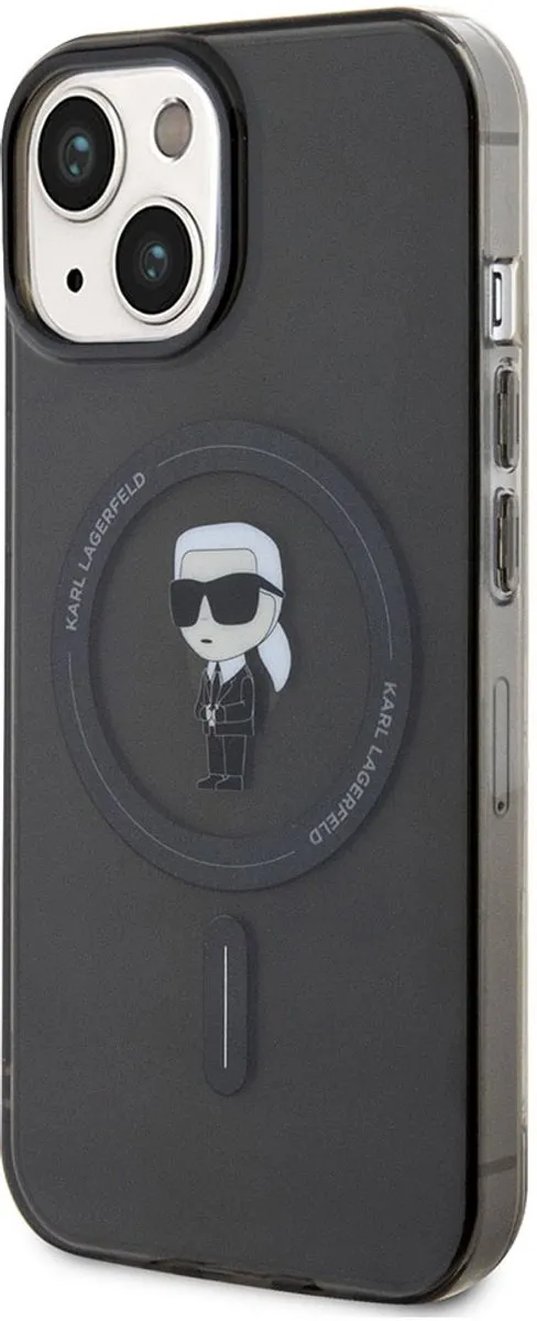 Karl Lagerfeld iPhone 15 Hardcase - Magsafe KLHMP15SHFCKNOK - Zwart