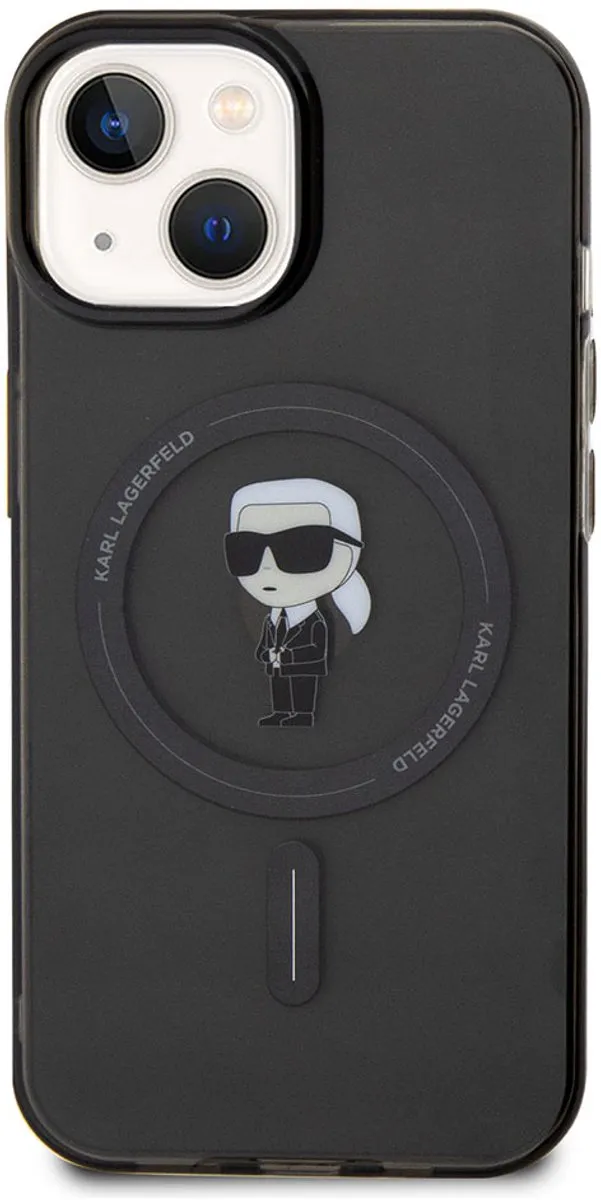Karl Lagerfeld iPhone 15 Hardcase - Magsafe KLHMP15SHFCKNOK - Zwart