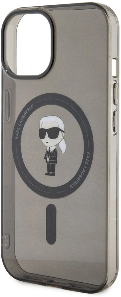 Karl Lagerfeld iPhone 15 Hardcase - Magsafe KLHMP15SHFCKNOK - Zwart