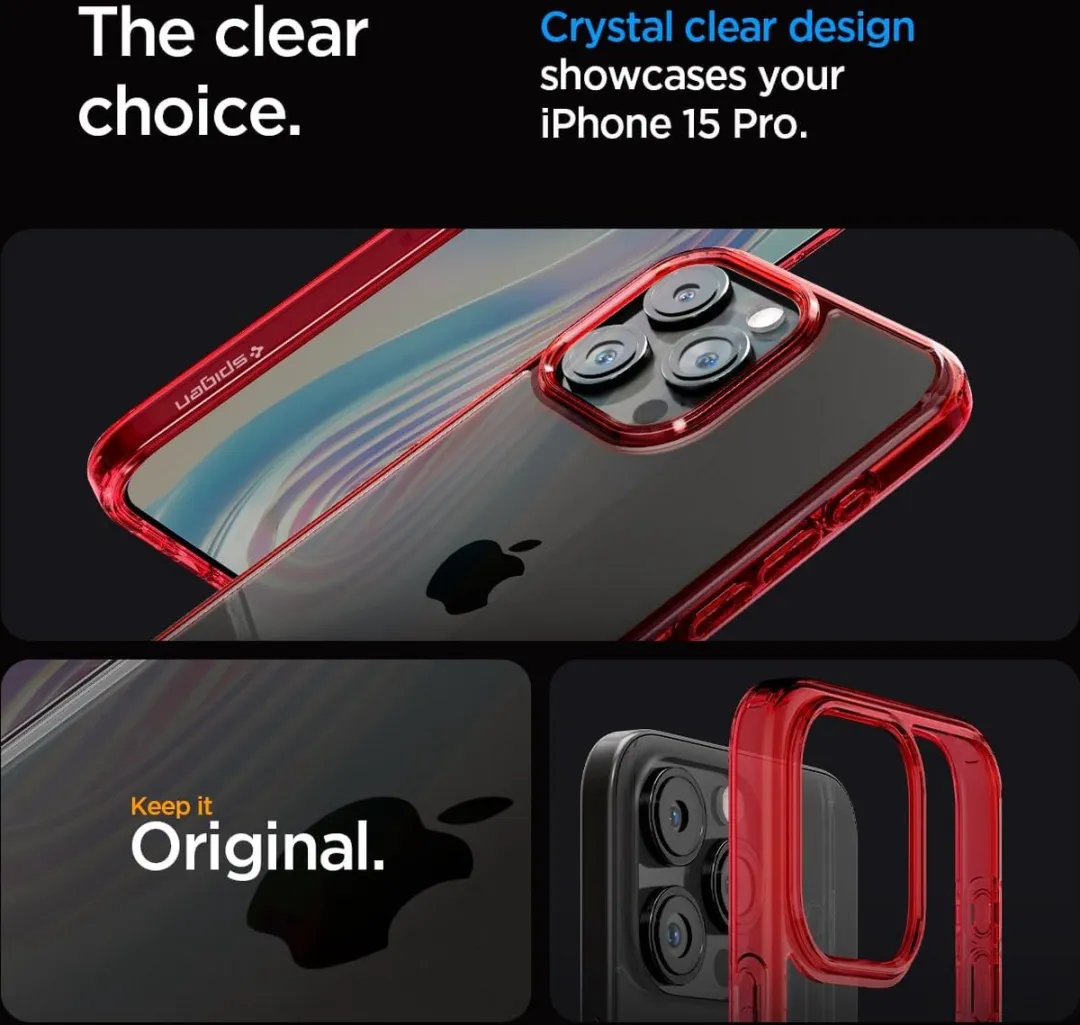 Spigen Ultra Hybrid Back Cover iPhone 15 Pro Max - Rood