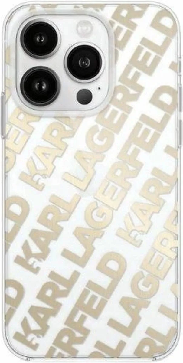 Karl Lagerfeld IML Fullover Hoesje iPhone 15 Pro Max - Goud
