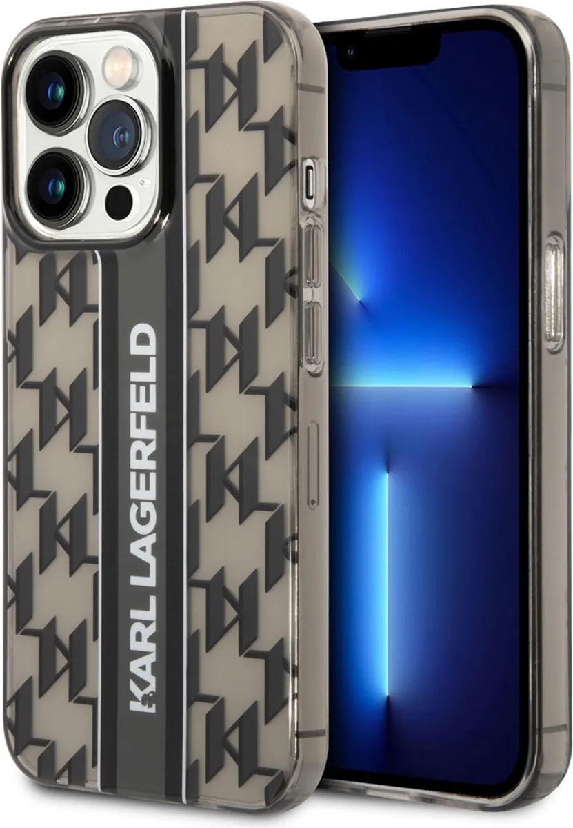 Karl Lagerfeld Monogram Vertical Stripe Hoes iPhone 14 Pro Max