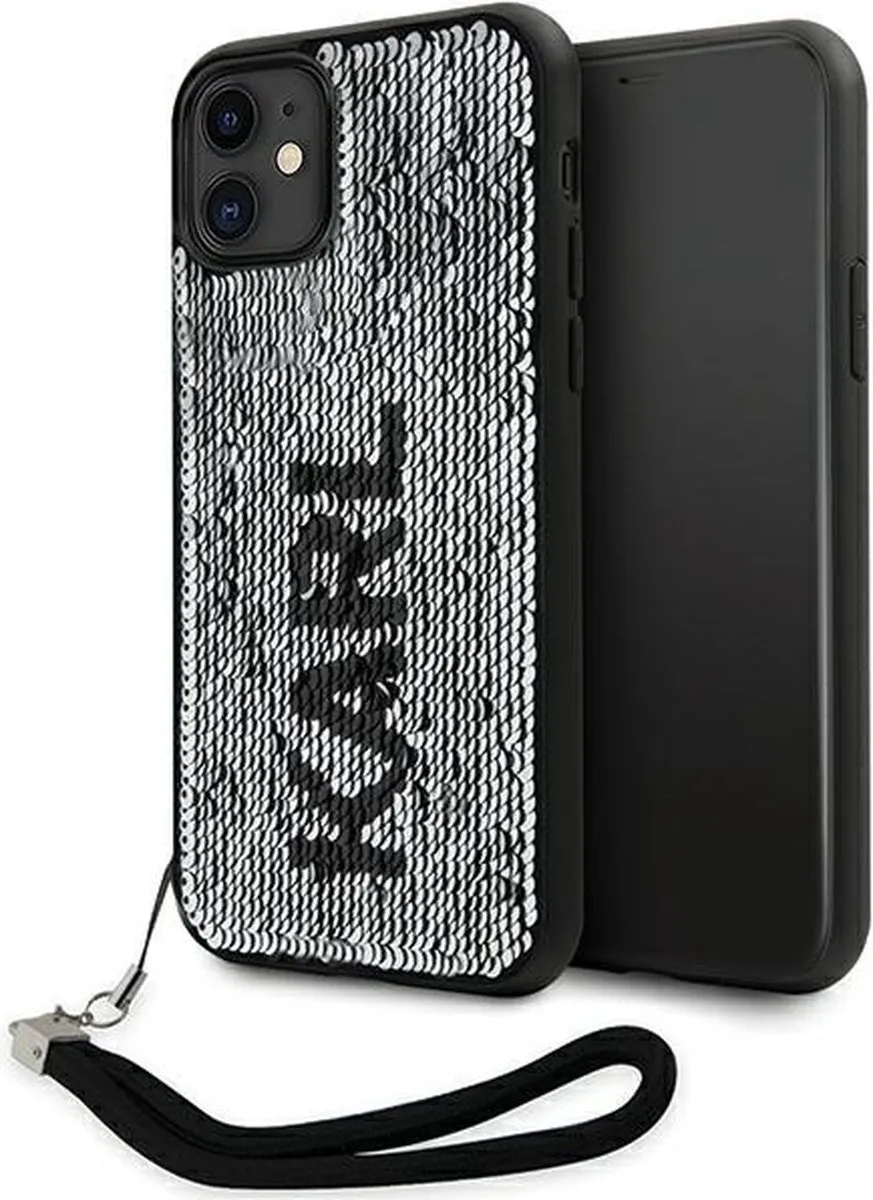 Karl Lagerfeld Reversible Sequins Back Case - iPhone 11/XR 6.1" - Zwart/Grijs