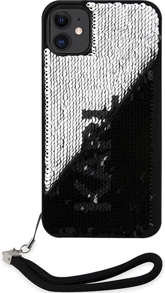 Karl Lagerfeld Reversible Sequins Back Case - iPhone 11/XR 6.1" - Zwart/Grijs