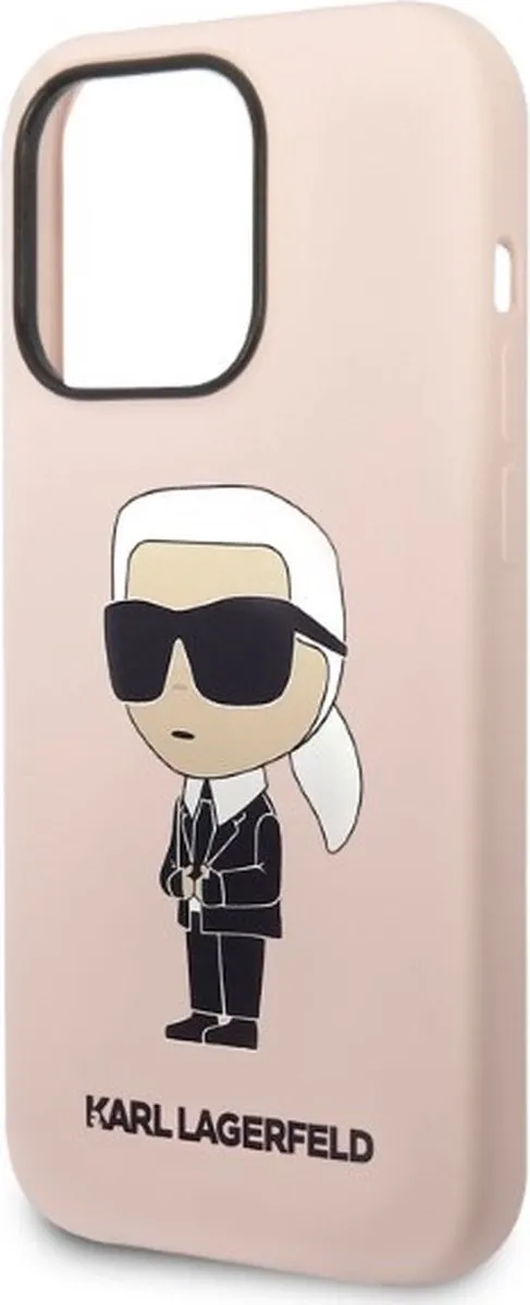 Karl Lagerfeld KLHMP14LSNIKBCP iPhone 14 Pro Hoesje - Roze