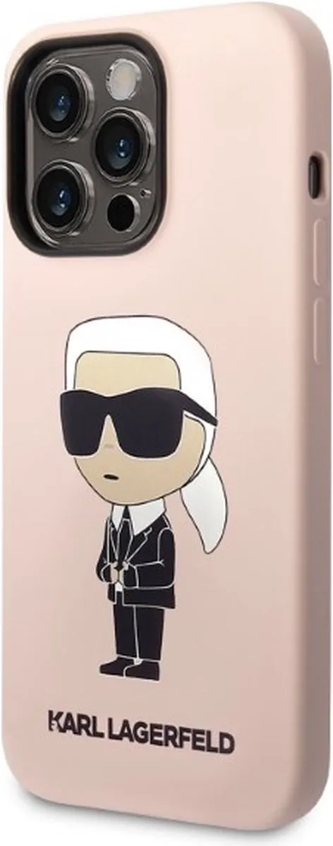 Karl Lagerfeld KLHMP14LSNIKBCP iPhone 14 Pro Hoesje - Roze
