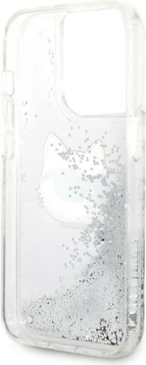 Karl Lagerfeld KLHCP14LLNCHCS iPhone 14 Pro Hoesje - Glitter Choupette - Zilver