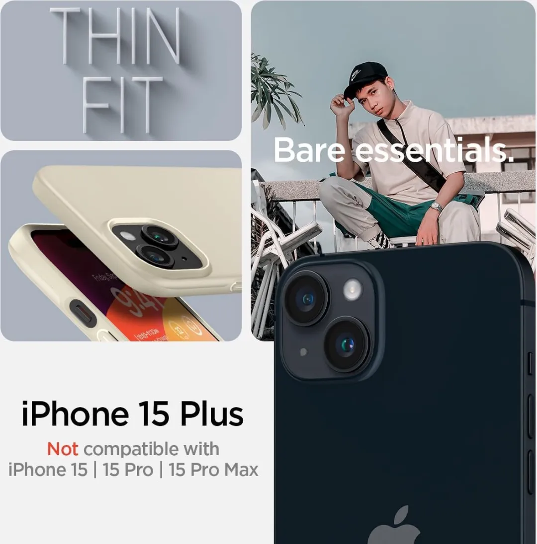 Spigen Apple iPhone 15 Plus Thin Fit Hoesje - Beige