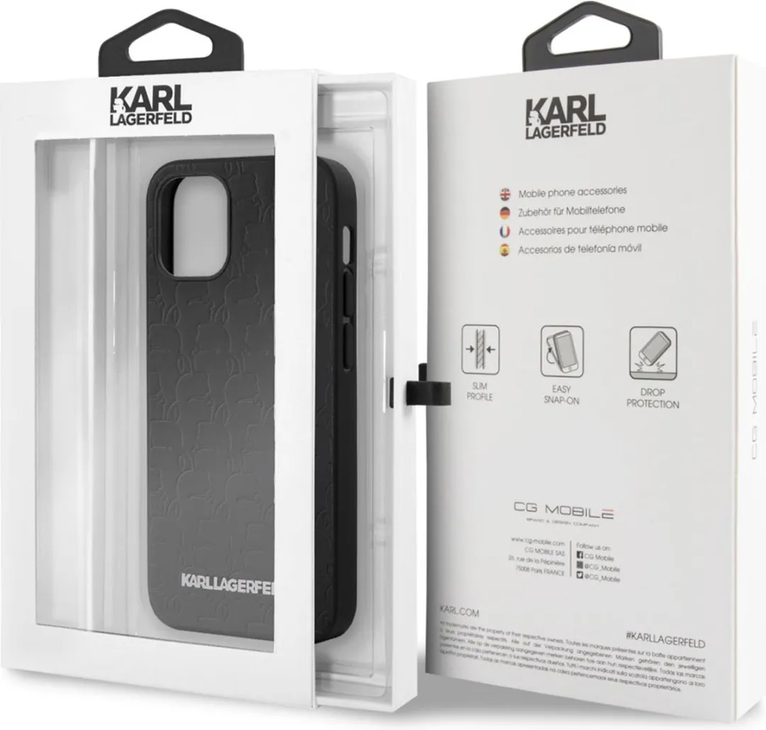 Karl Lagerfeld iPhone 12 Mini Hoesje - Effen Zwart