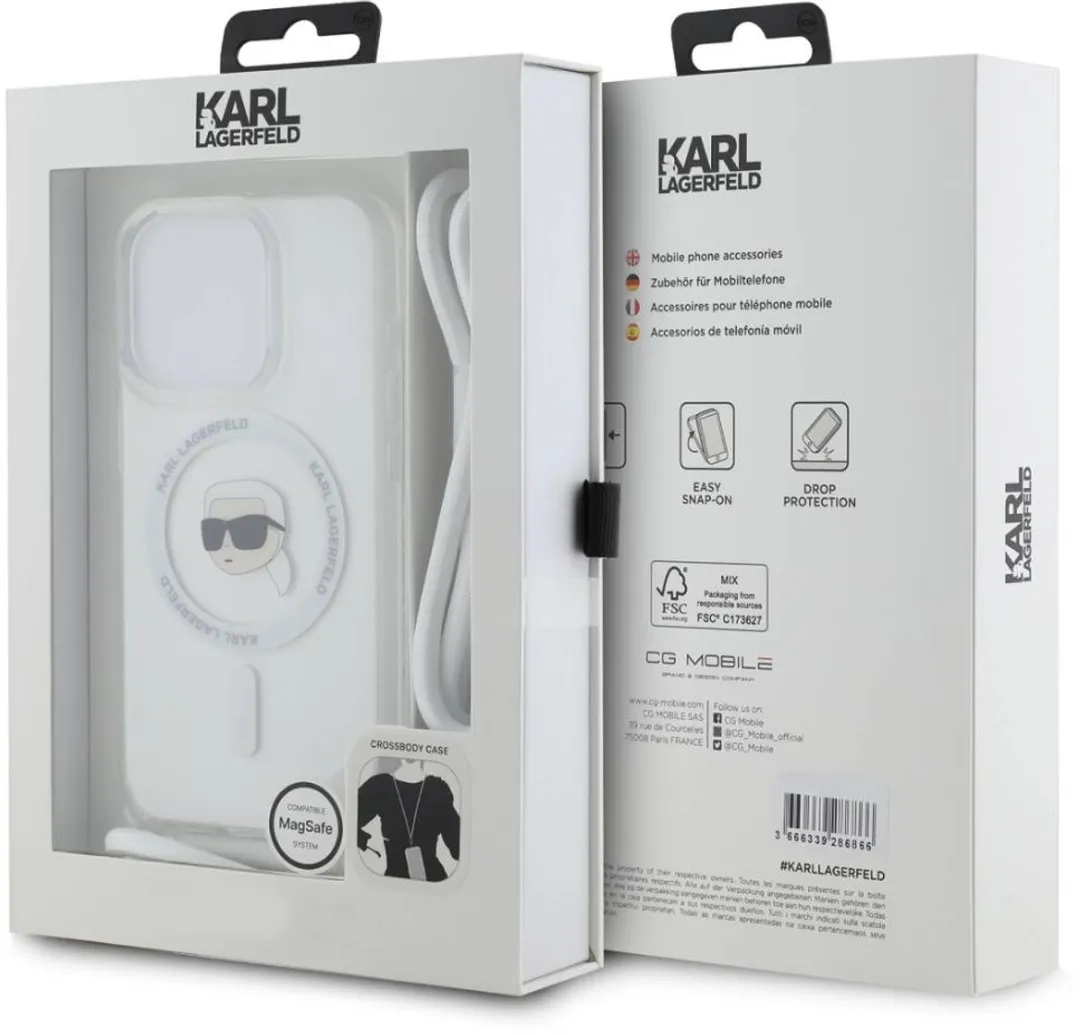 Karl Lagerfeld KLHMP15XHCKHNT Hoesje iPhone 15 Pro Max - Transparant
