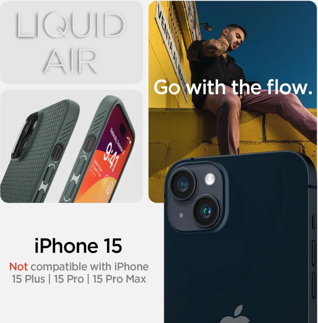 Spigen Apple iPhone 15 Liquid Air Hoesje - Groen