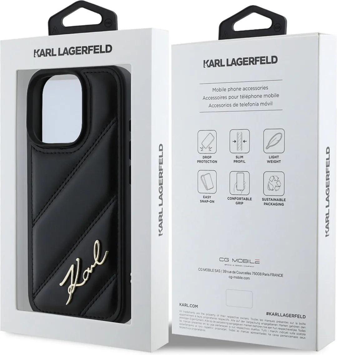 Karl Lagerfeld Backcase Hoesje iPhone 16 Pro - Zwart