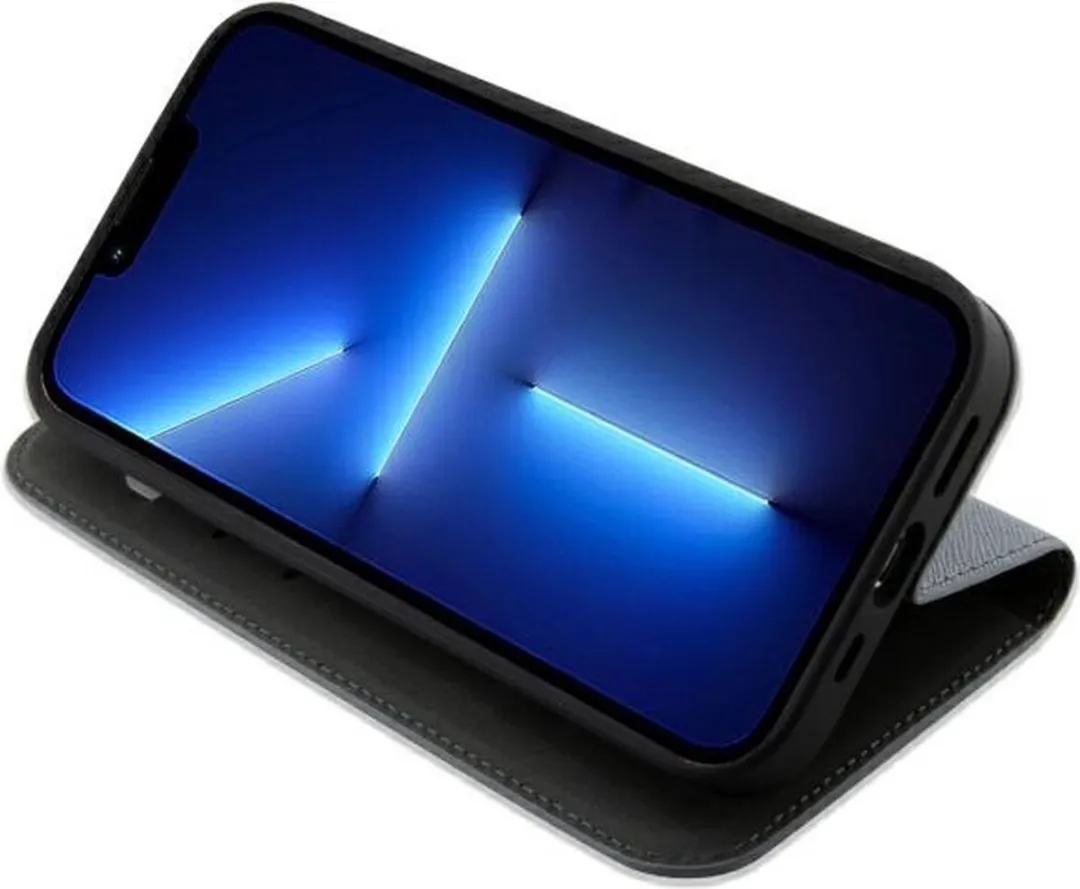 Karl Lagerfeld KLBKP14LSANKCPG Hoesje iPhone 14 Pro - Zilver Saffiano