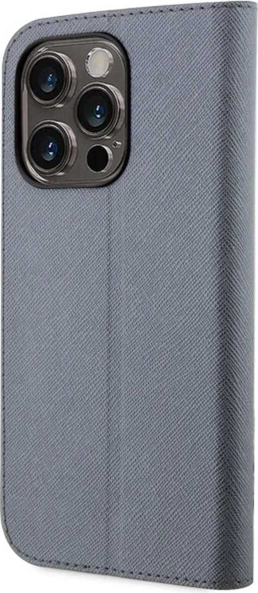 Karl Lagerfeld KLBKP14LSANKCPG Hoesje iPhone 14 Pro - Zilver Saffiano