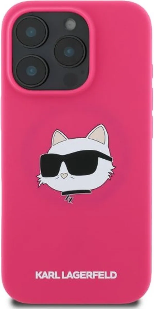 Karl Lagerfeld KLHMP16XSCHPPLF iPhone 16 Pro Max Hoesje - Fuchsia Choupette Print - MagSafe