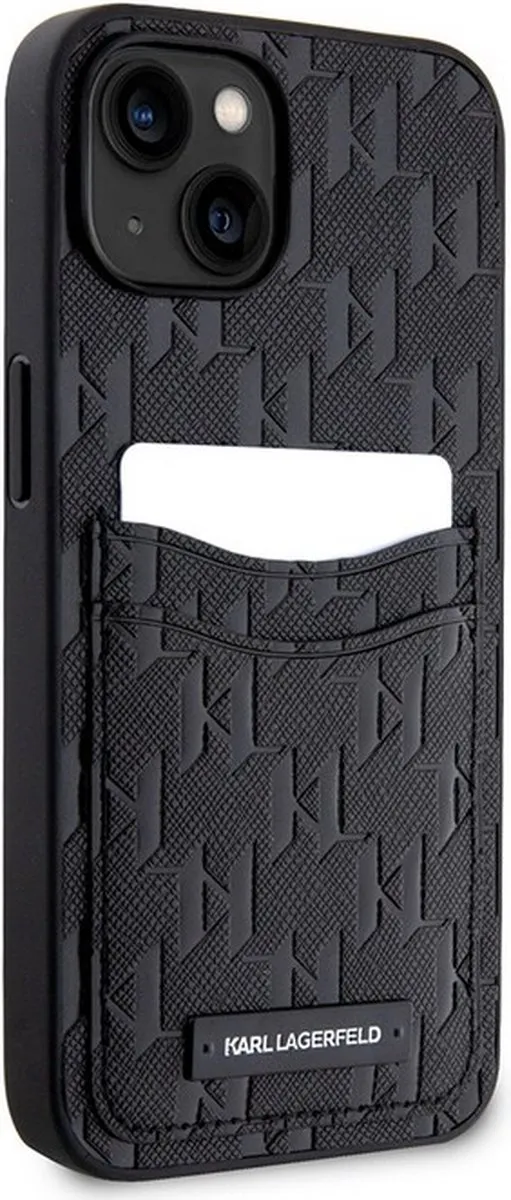 Karl Lagerfeld Saffiano Card Case iPhone 13 - Zwart