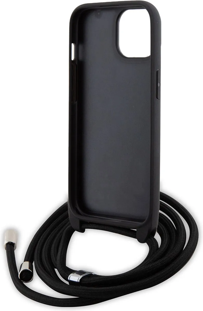 Karl Lagerfeld iPhone 15 Plus Hoesje - Effen Zwart Kunstleer